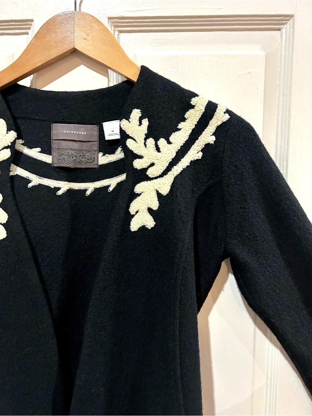 Anthropologie RARE Guinevere Retro 100% Wool Cardigan Dark Academia Artsy XS - Picture 7 of 12